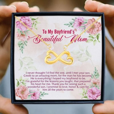 Alternative view of To My Boyfriend's Beautiful Mom I Never Thought I'd Find The One Infinity Heart Pendant Necklace