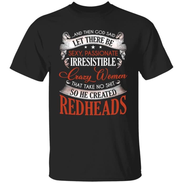 1VT. Redhead And Then God Said, Black, Unisex T-Shirt