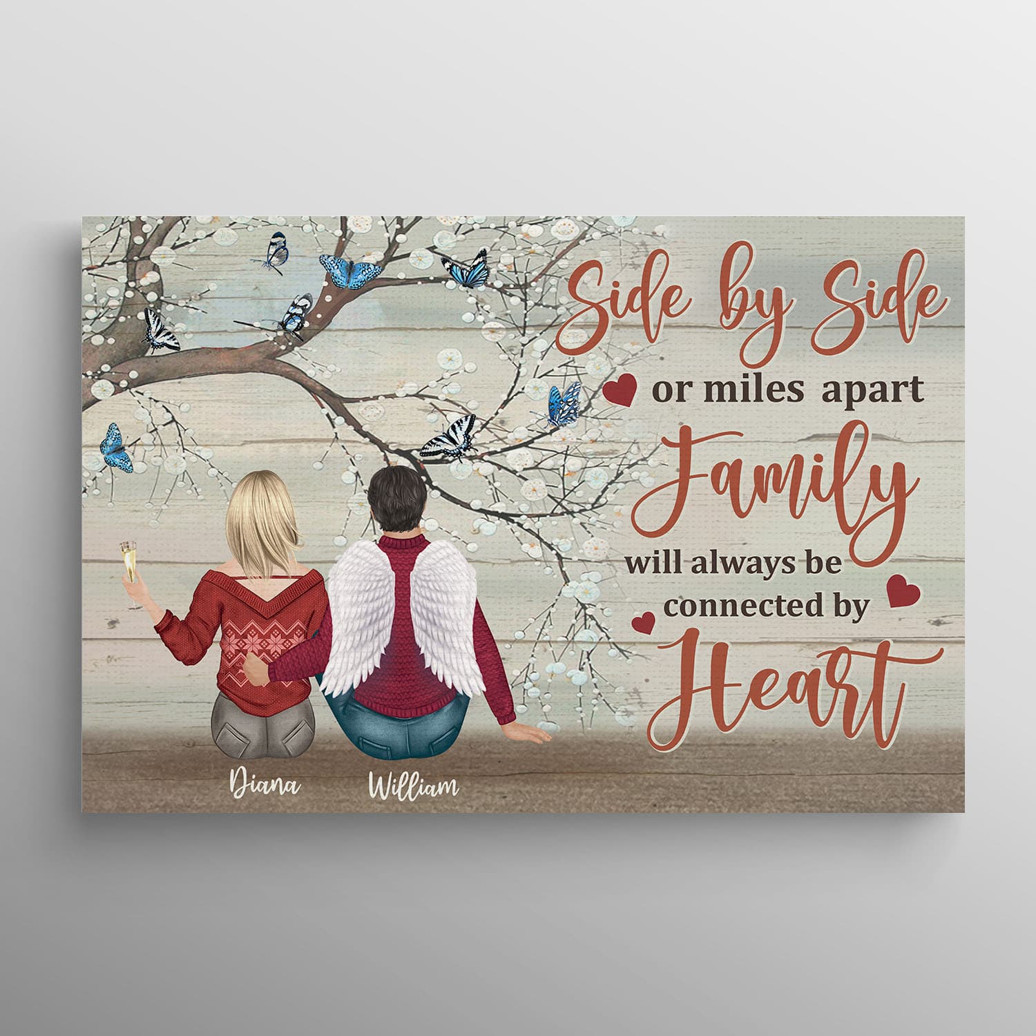 Miles Apart Family Quotes Personalized Side By Side Or Miles Apart