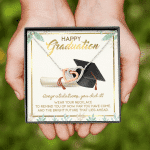 Happy Graduation Congratulations You Did It Interlocking Hearts Pendant Necklace - Graduation Jewelry Gifts