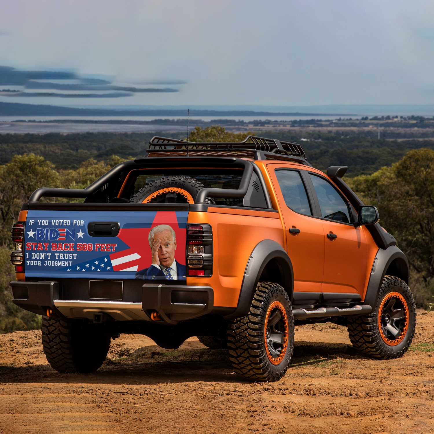 2Th. Stay Back 500 Feet(7) (1) Tailgate Wrap Mockup 7