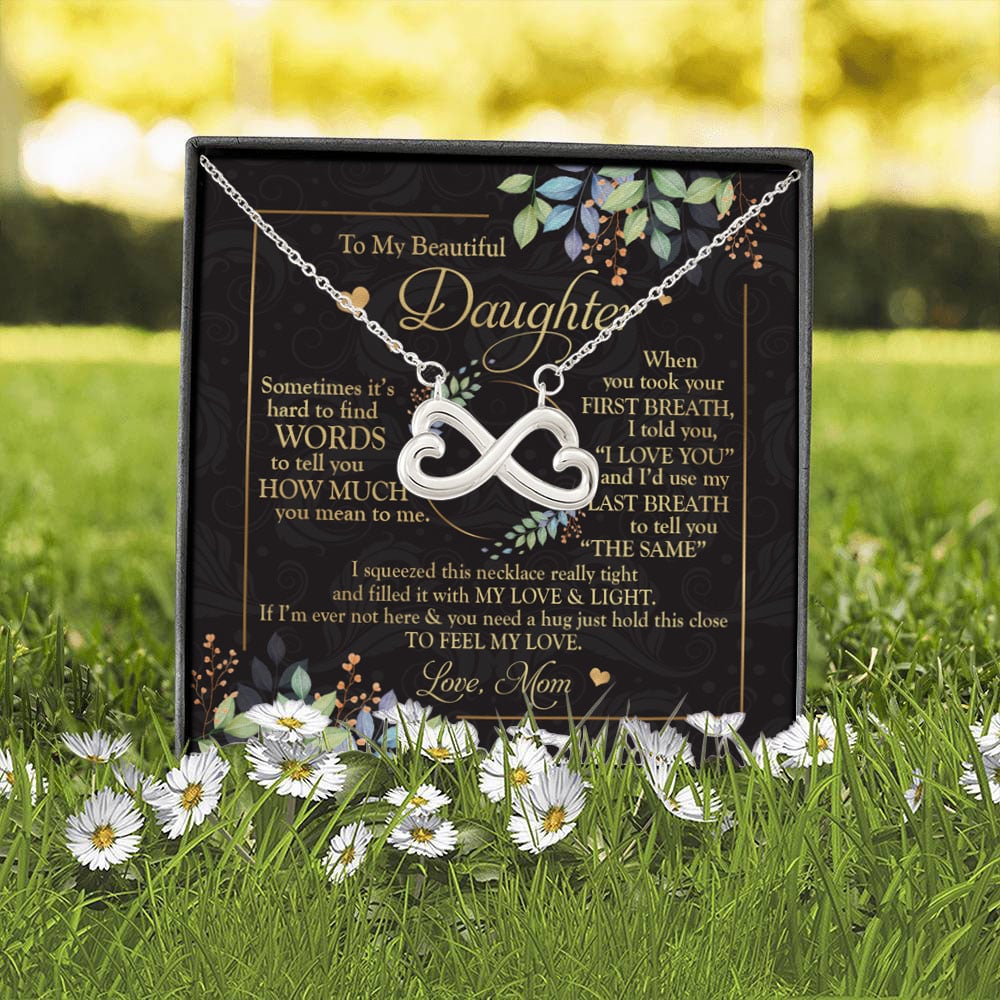5BN. Feel My Love (Message Card) (5) Infinity Heart Necklace (Silver) 2