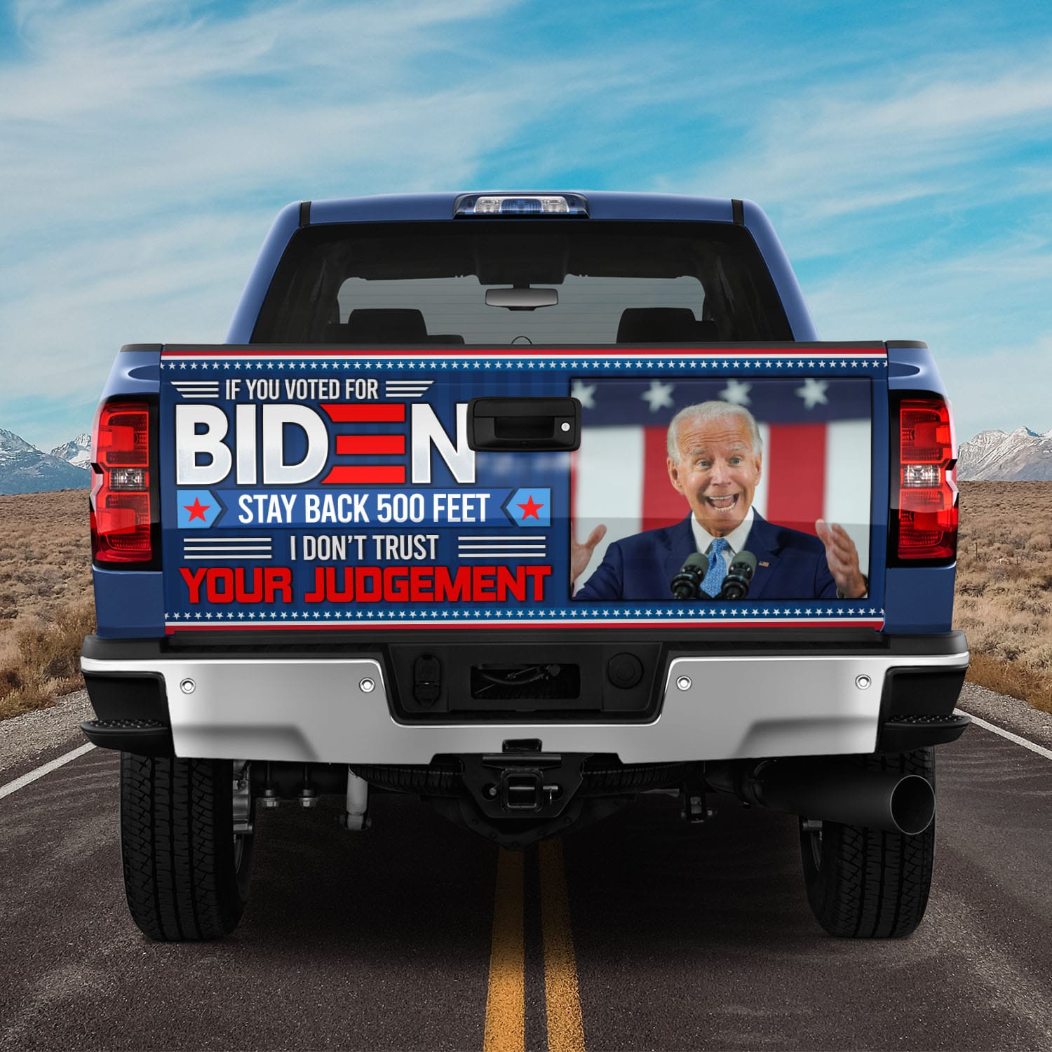 42 HG UU TIEN. If You Voted For Biden (Tailgate Wrap) (6) (1) Tailgate Wrap Mockup 11