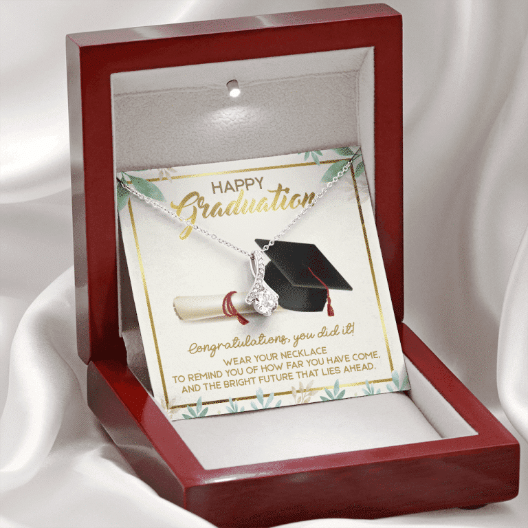 Happy Graduation Congratulations You Did It Alluring Beauty Necklace - Graduation Jewelry Inspirational Gifts