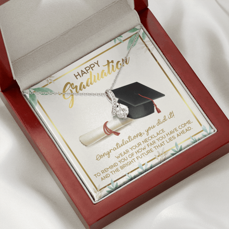 Happy Graduation Congratulations You Did It Alluring Beauty Necklace - Graduation Jewelry Inspirational Gifts