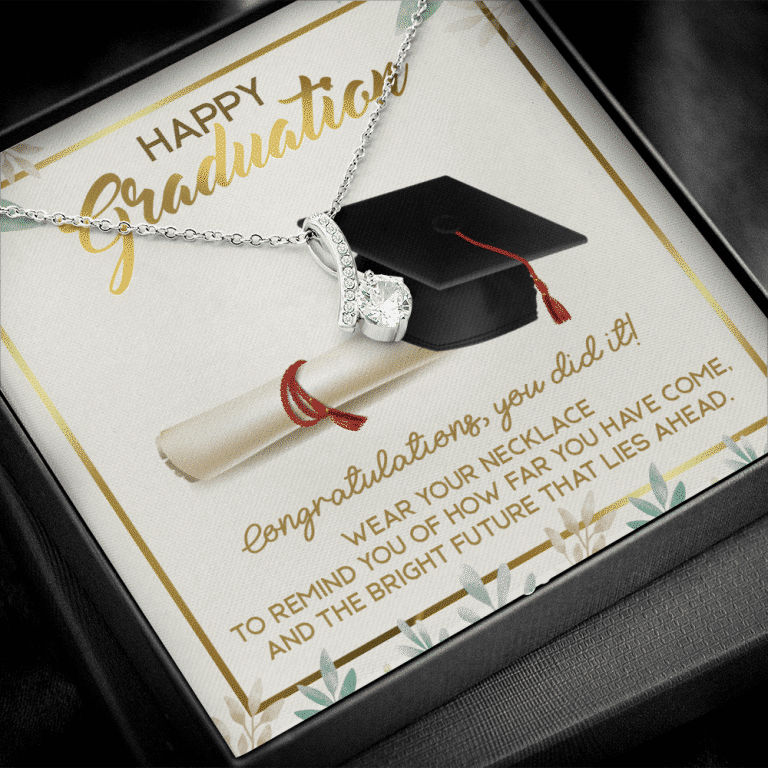 Happy Graduation Congratulations You Did It Alluring Beauty Necklace - Graduation Jewelry Inspirational Gifts