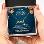 To My Wife Our Home Ain't No Castle But Still You Are My Queen Scripted Love Pendant Necklace