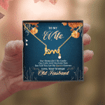 To My Wife Our Home Ain't No Castle But Still You Are My Queen Scripted Love Pendant Necklace