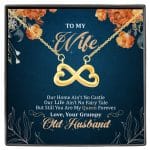 To My Wife Our Home Ain't No Castle But Still You Are My Queen Infinity Heart Pendant Necklace