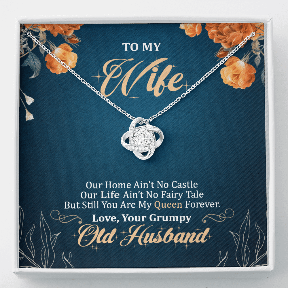 To My Wife Our Home Ain't No Castle But Still You Are My Queen Love Knot Pendant Necklace - Love Knot Necklace To My Wife Our Home Ain't No Castle But Still You Are My Queen Love Knot Pendant Necklace - Love Knot Necklace