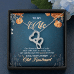 To My Wife Our Home Ain't No Castle But Still You Are My Queen Double Hearts Pendant Necklace