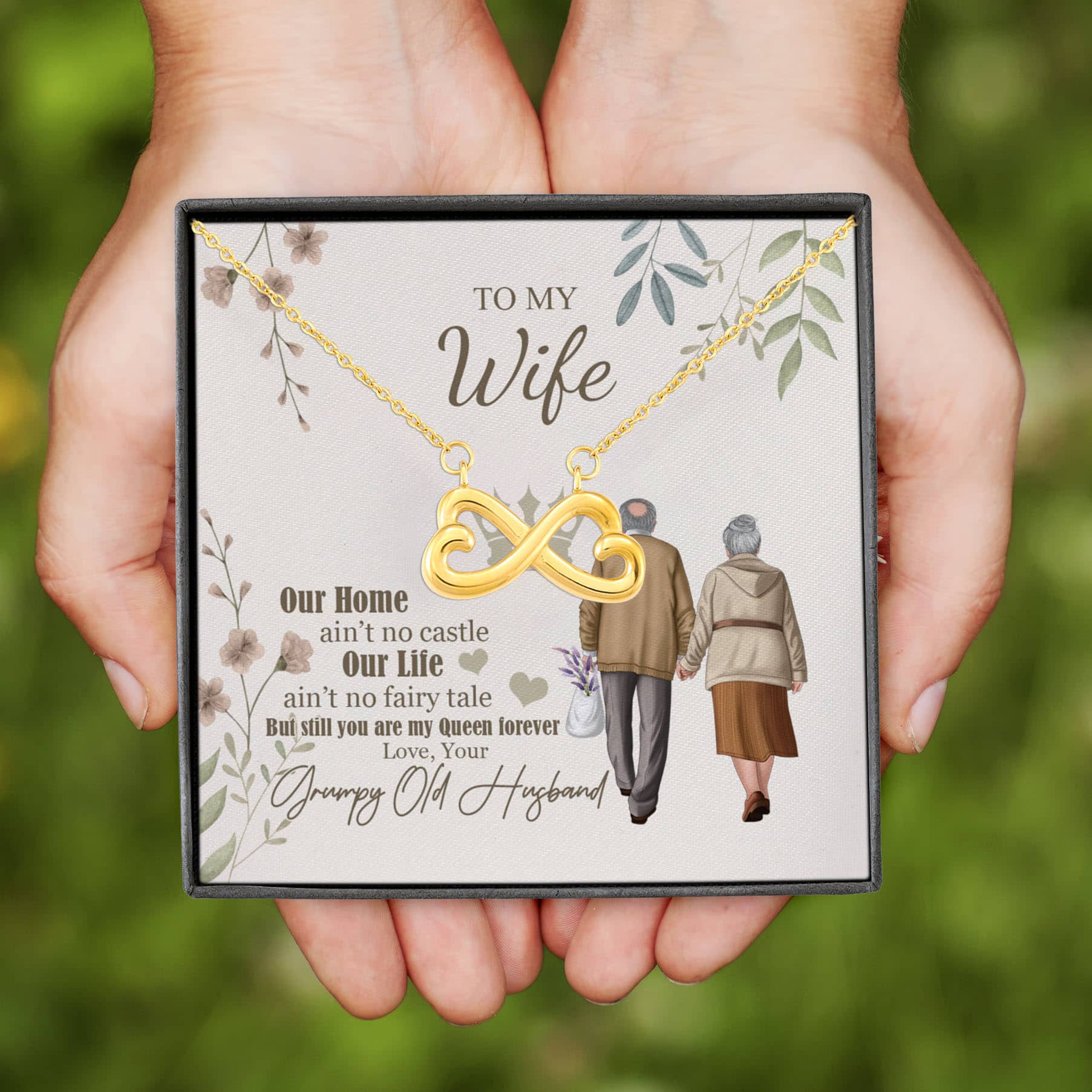 11 HG. To My Wife Infinity Heart Necklace (Gold)