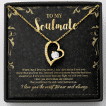 To My Soulmate Forever Love Pendant Necklace - Jewelry Gifts For Her Girlfriend Wife - Forever Love Necklace (18K Yellow Gold)