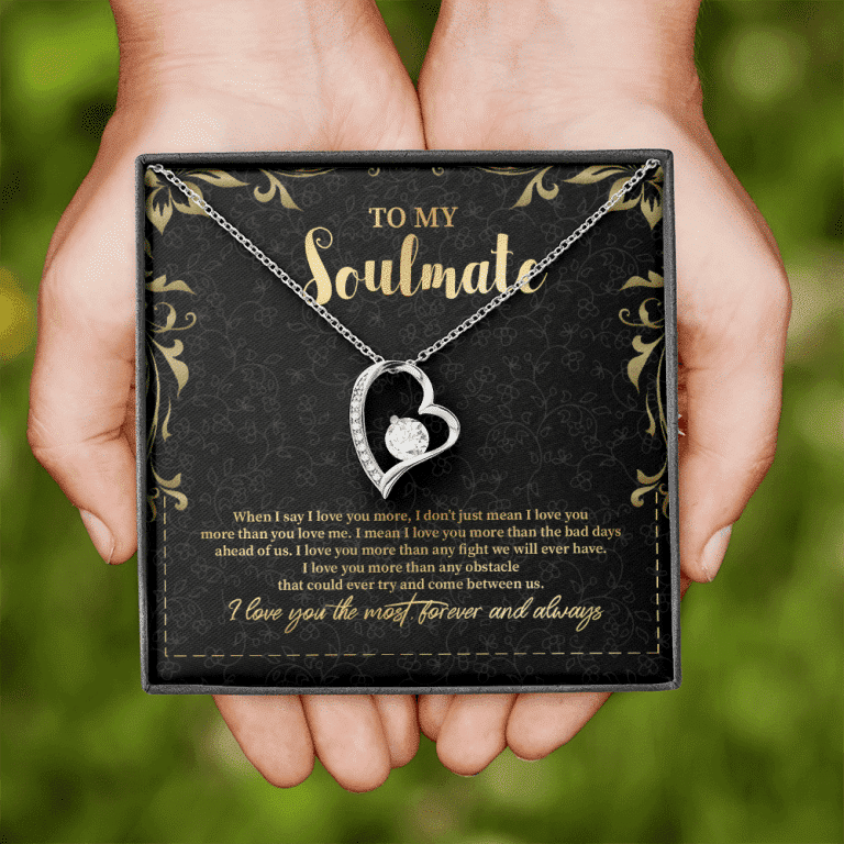 To My Soulmate Forever Love Pendant Necklace - Jewelry Gifts For Her Girlfriend Wife