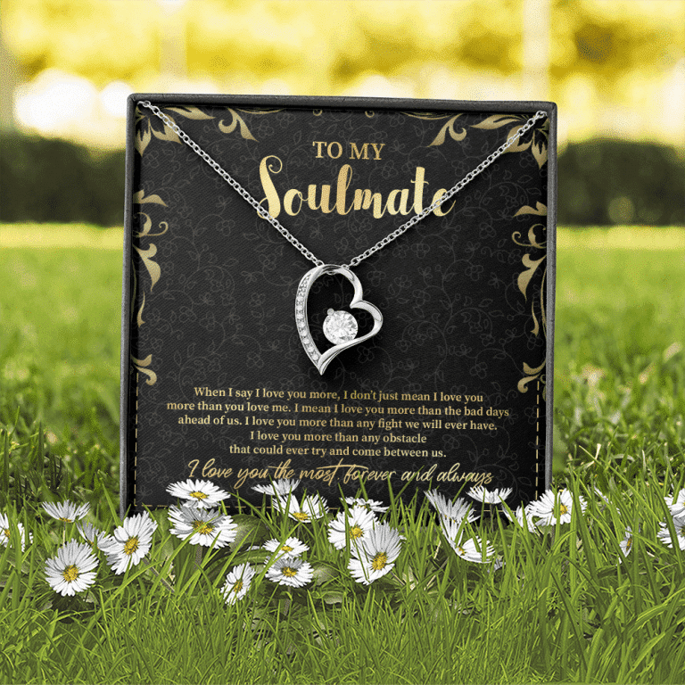 To My Soulmate Forever Love Pendant Necklace - Jewelry Gifts For Her Girlfriend Wife