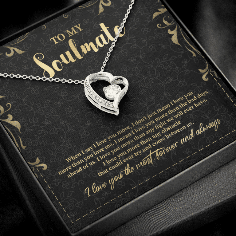 To My Soulmate Forever Love Pendant Necklace - Jewelry Gifts For Her Girlfriend Wife