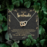 To My Soulmate Interlocking Hearts Pendant Necklace - Jewelry Gifts For Her Girlfriend Wife