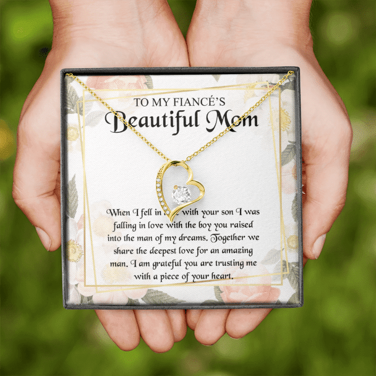 To My Fiancé's Beautiful Mom when I Fell in Love with Your Son Fiancé Mom Gifts Forever Love Pendant Necklace