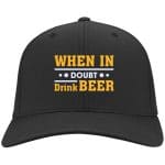 4VT. Beer When In Doubt, Black, Twill Cap