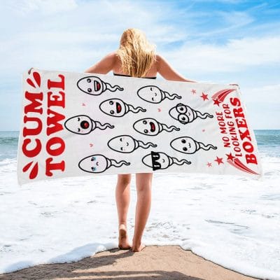 Alternative view of Cum Towel No More Looking for Boxers Funny Valentine Gifts Beach Towel - Bath Towel - Sand Free Towel