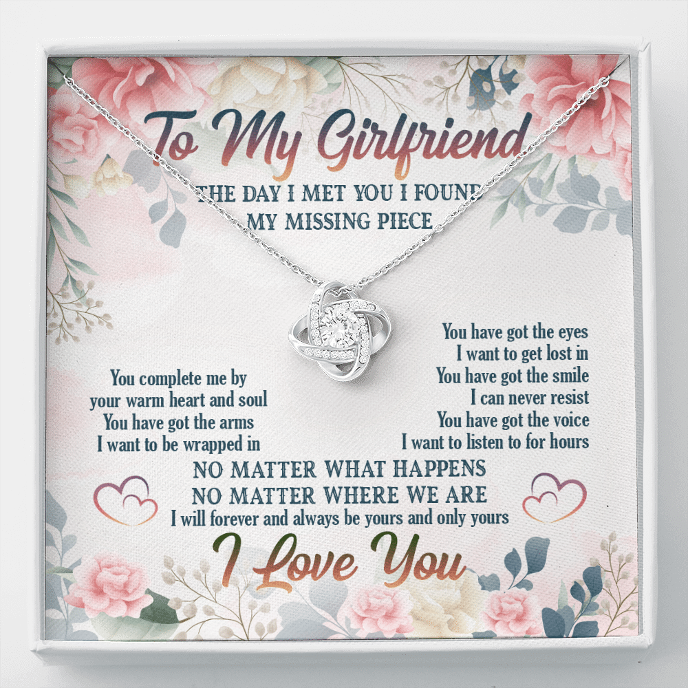 To My Girlfriend From Boyfriend The Day I Met You I Found My Missing Piece Love Knot Necklace Jewelry Gifts - Love Knot Necklace To My Girlfriend From Boyfriend The Day I Met You I Found My Missing Piece Love Knot Necklace Jewelry Gifts - Love Knot Necklace