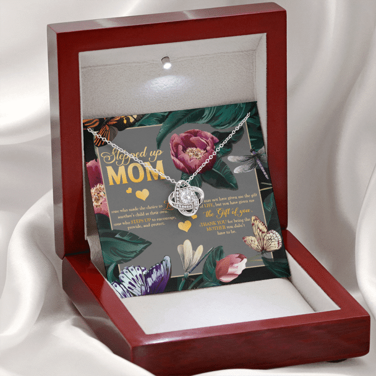 Stepped Up Mom One Who Made The Choice Love Another's Child As Their Own Love Knot Necklace