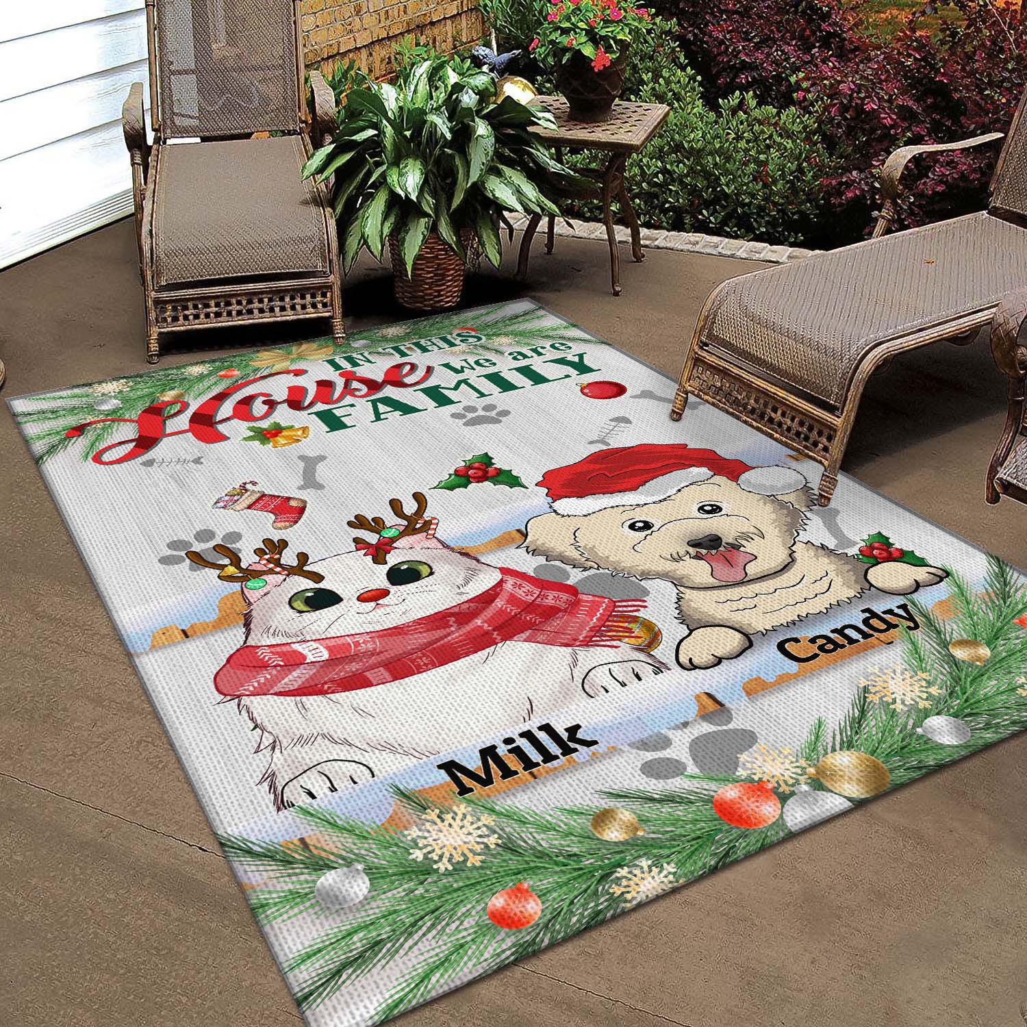 3O. We Are Family 2-sample design Rectangle Rug Mockup 10