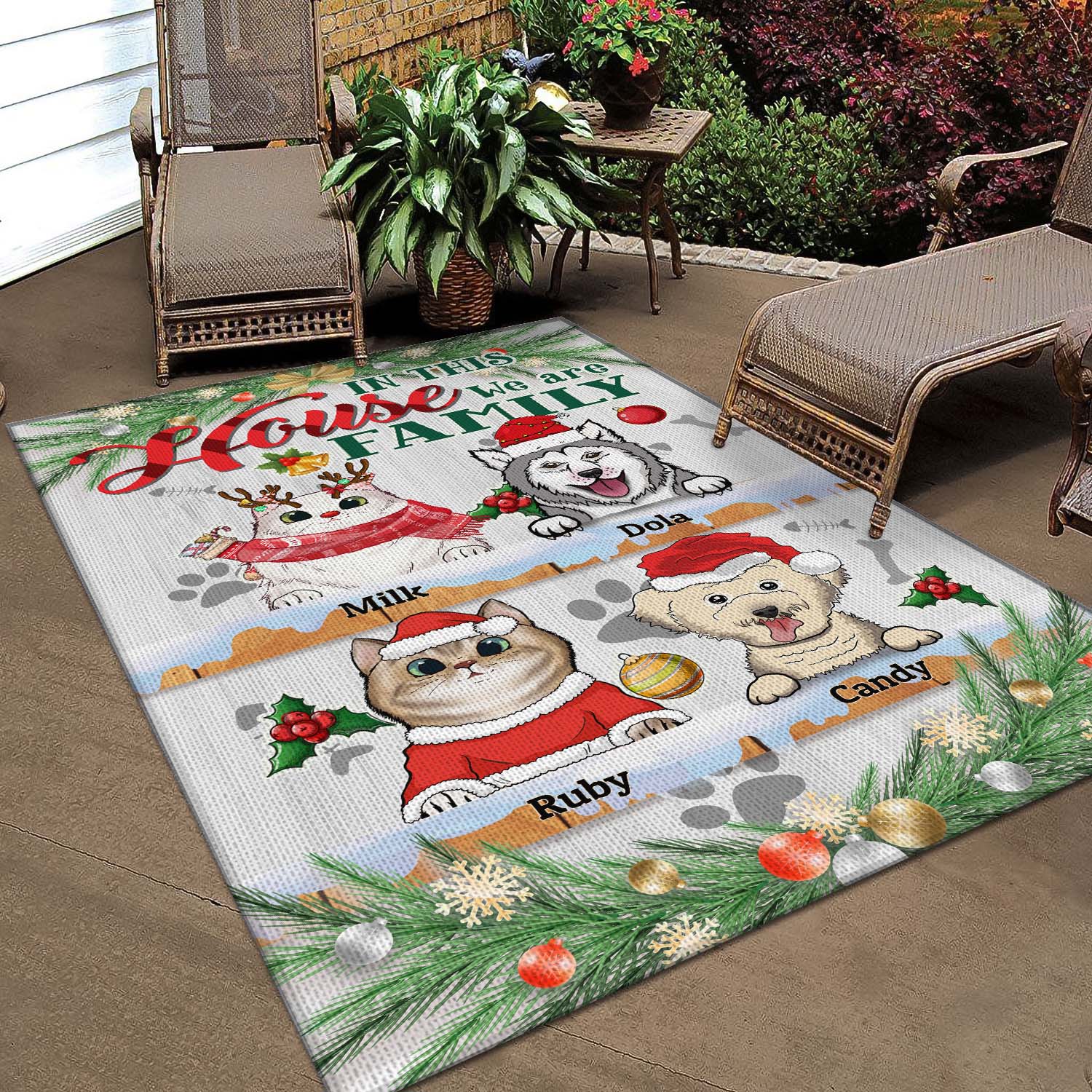 3O. We Are Family 4-sample design Rectangle Rug Mockup 10