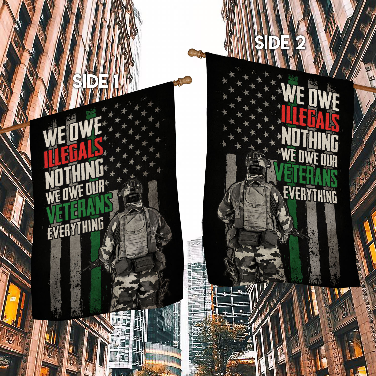 2VT. Veteran We Owe Illegals Flag House Flag Mockup 2 Side-1
