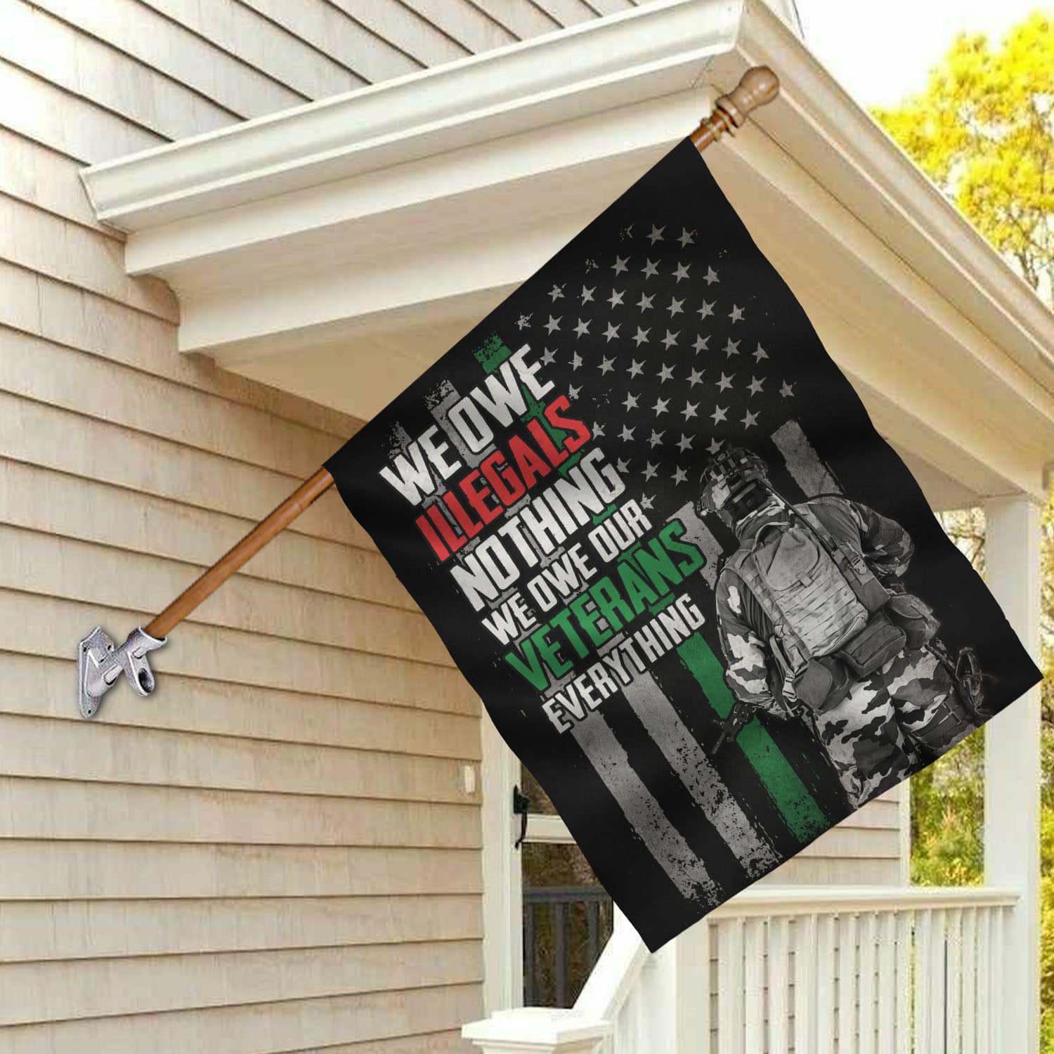 2VT. Veteran We Owe Illegals Flag House Flag Mockup 2