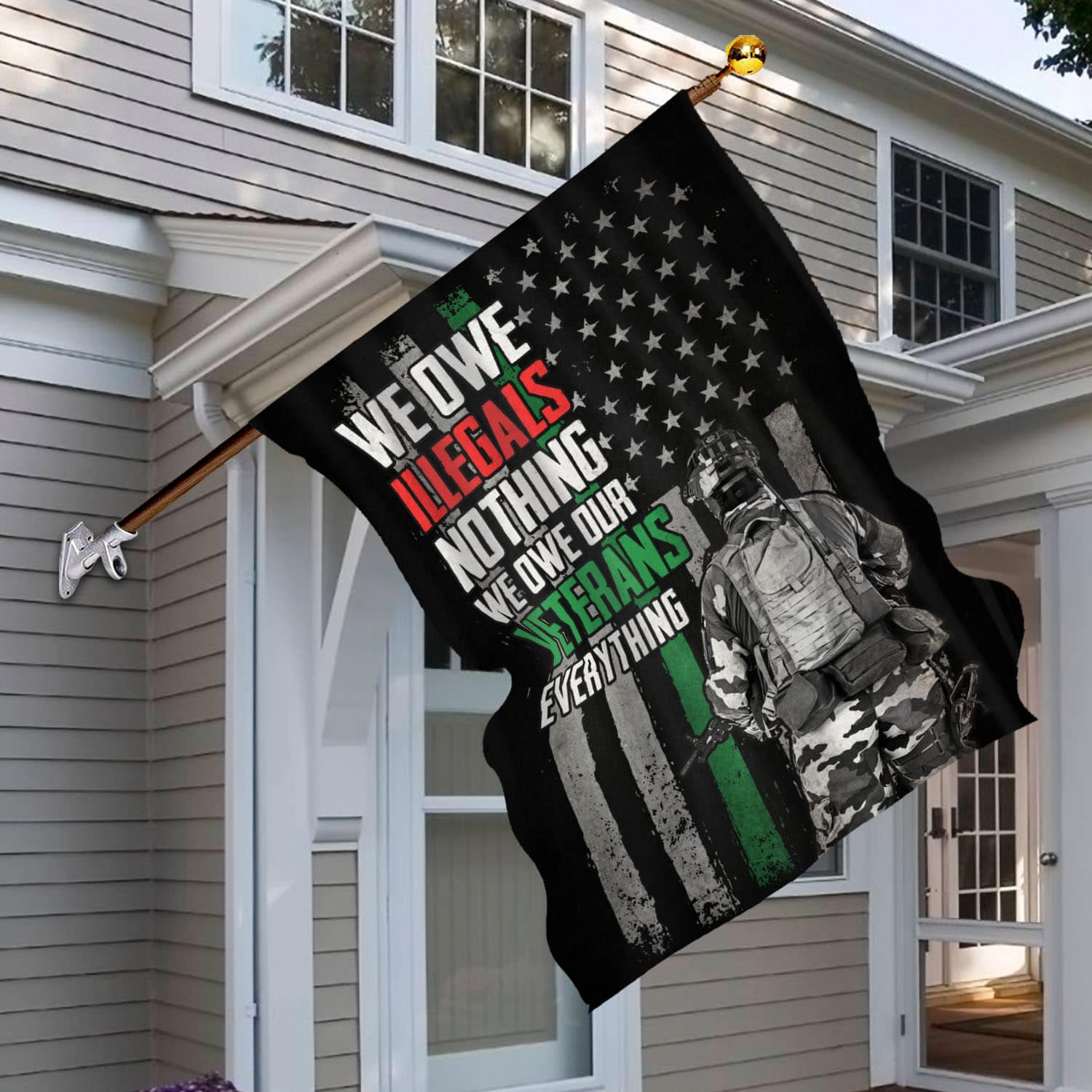 2VT. Veteran We Owe Illegals Flag House Flag Mockup 6