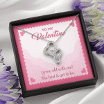 To My Valentine Grow Old With Me The Best Is Yet To Be Double Hearts Pendant Necklace