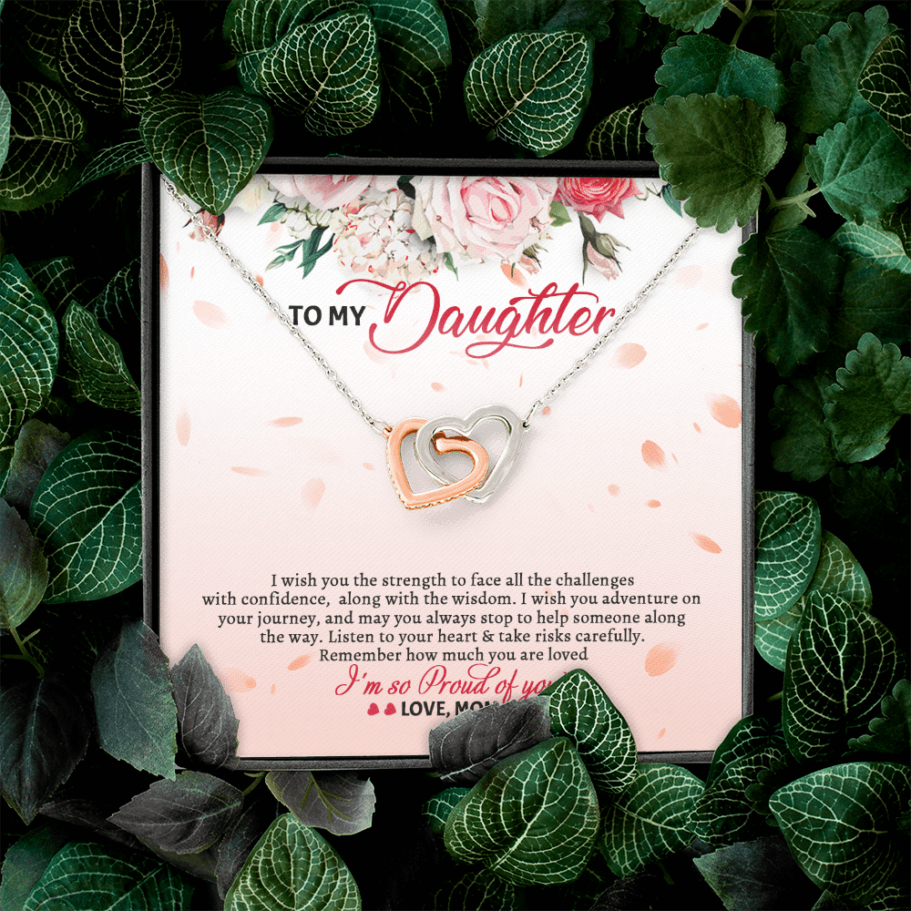 To My Daughter From Mom Wish You The Strength To Face All The Challenges Interlocking Hearts Pendant Necklace To My Daughter From Mom Wish You The Strength To Face All The Challenges Interlocking Hearts Pendant Necklace