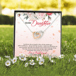 To My Daughter From Mom Wish You The Strength To Face All The Challenges Interlocking Hearts Pendant Necklace