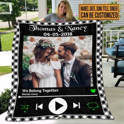 Custom Music Photo Valentines Gifts Personalized Custom Blankets for Boyfriend Gifriend Fleece Blanket - Mink Blanket