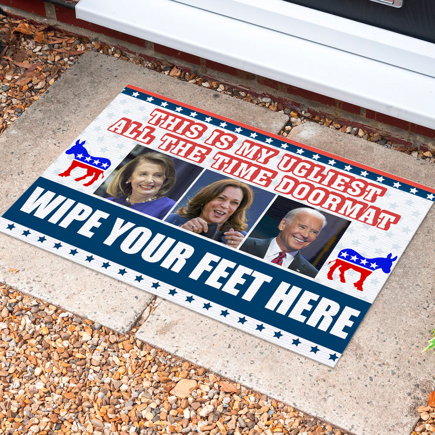 4VT. This Is My Ugliest Biden Nancy Doormat Doormat Mockup 10