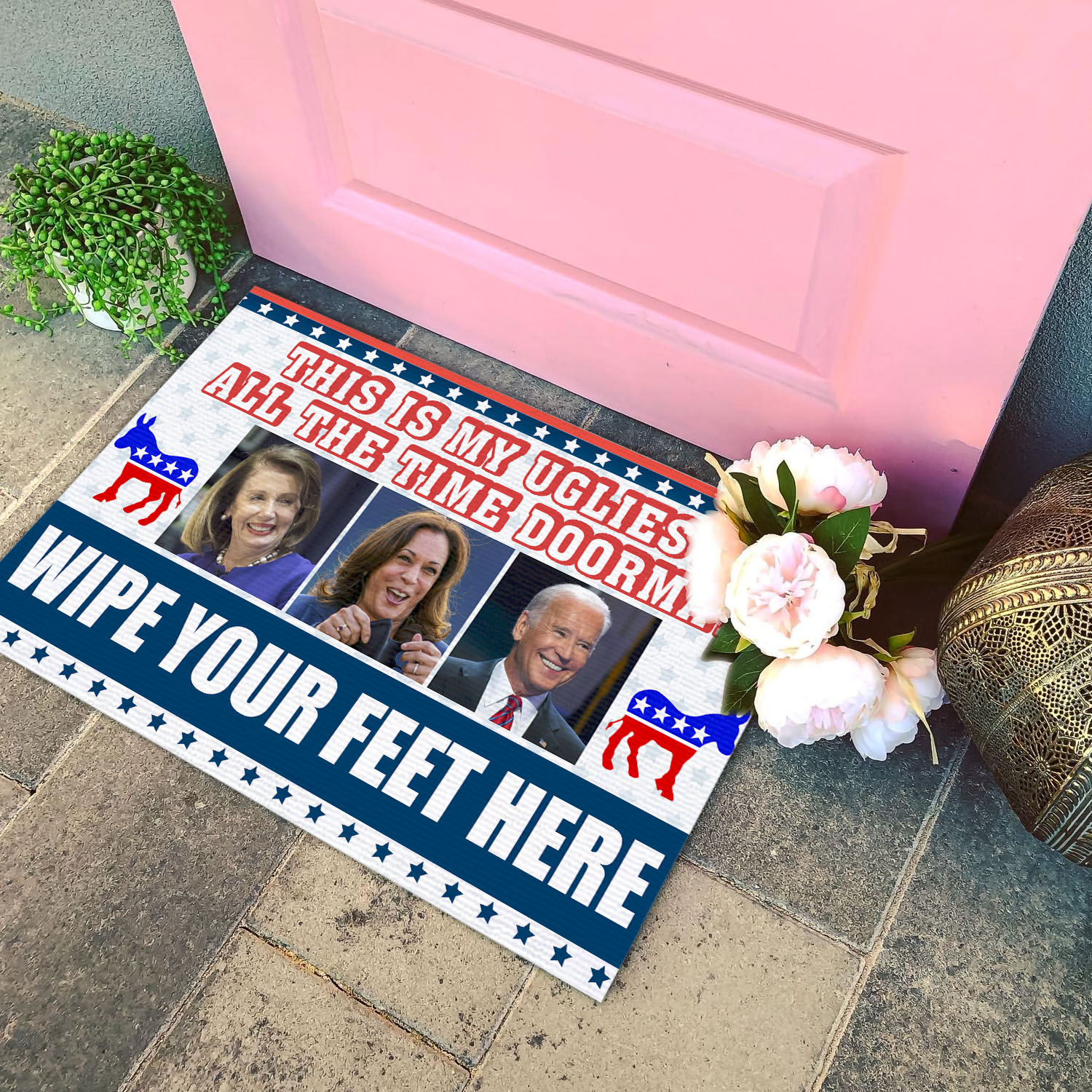 4VT. This Is My Ugliest Biden Nancy Doormat Doormat mockup 4