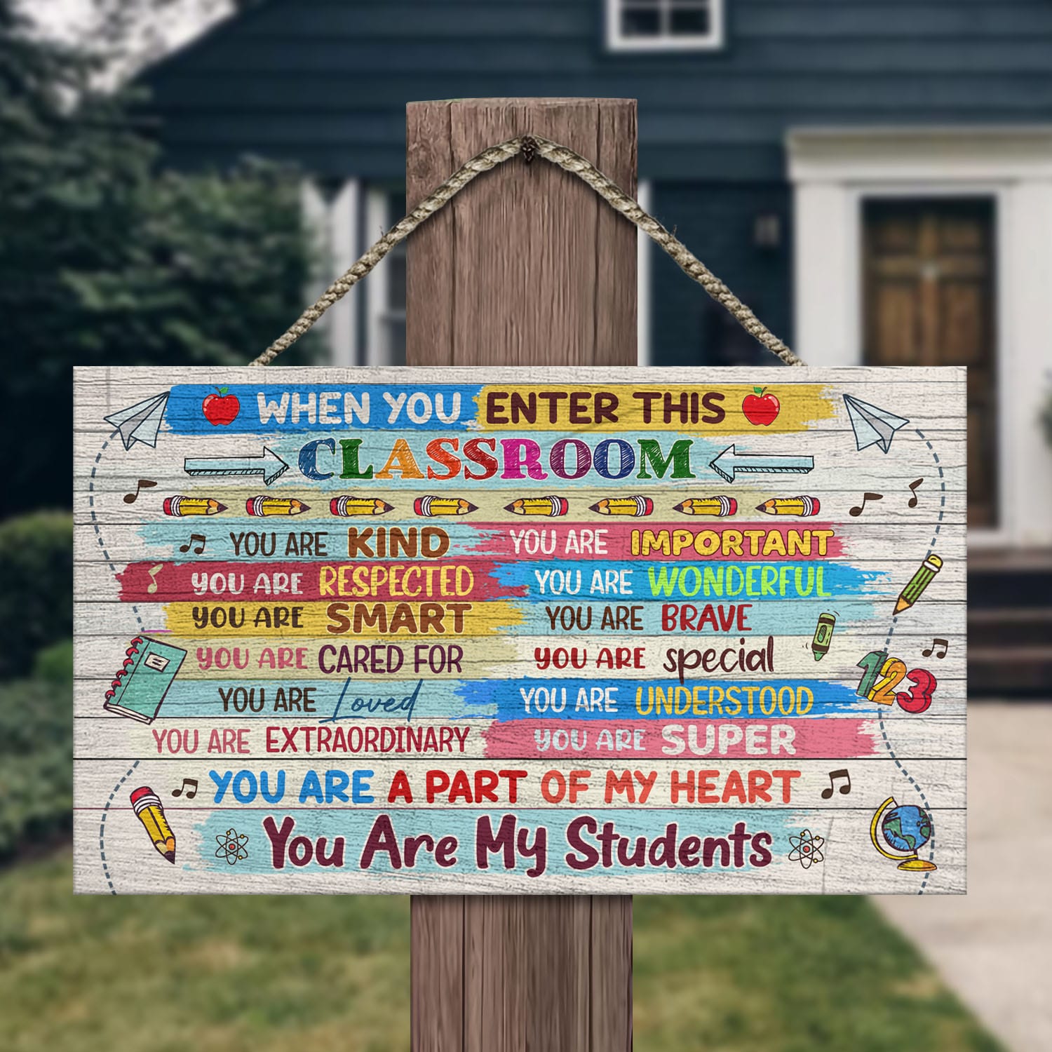 2VT. When You Enter This Classroom Sign Mockup 13