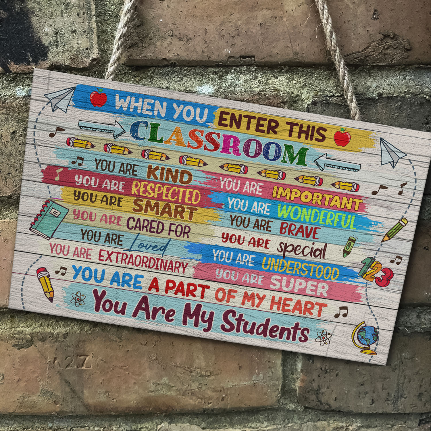 2VT. When You Enter This Classroom Sign Mockup 5