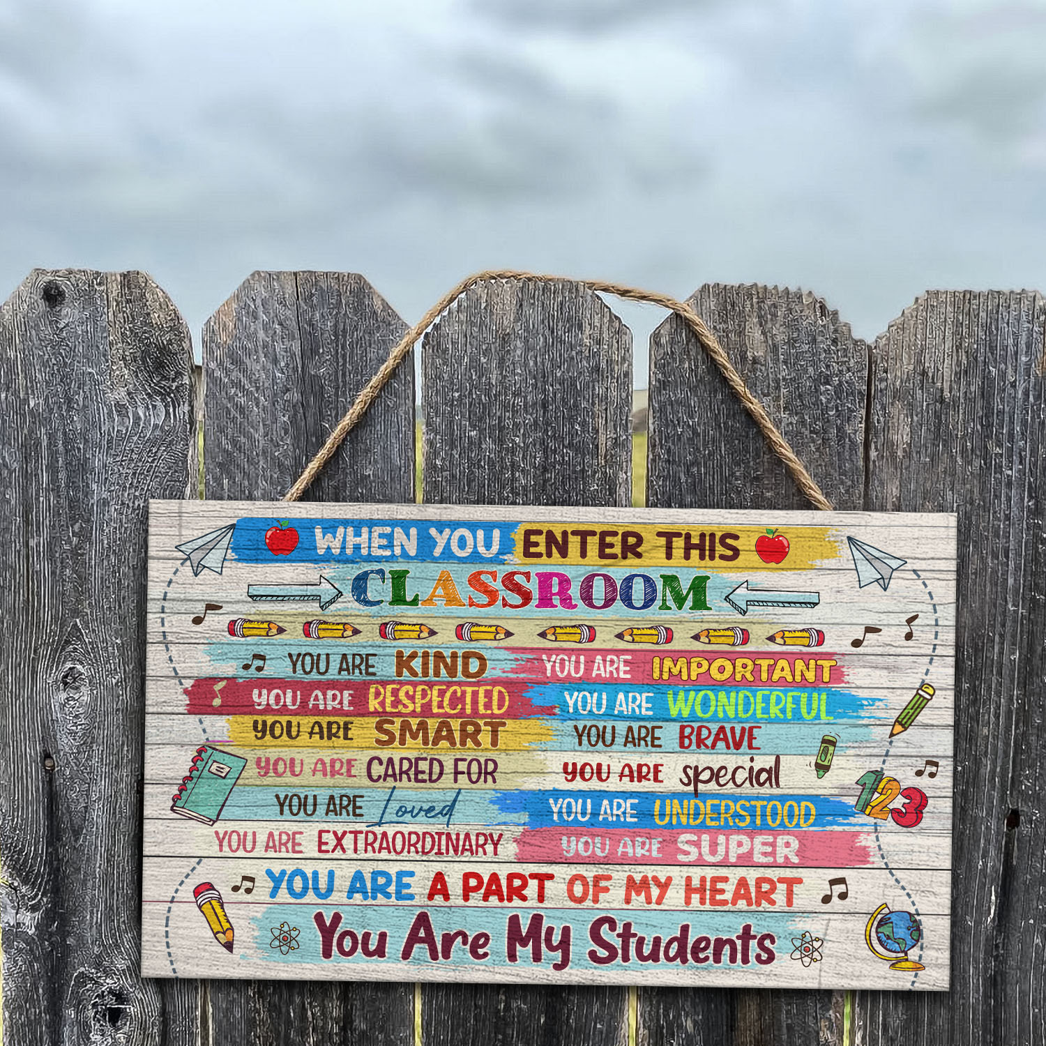 2VT. When You Enter This Classroom Sign Mockup 7