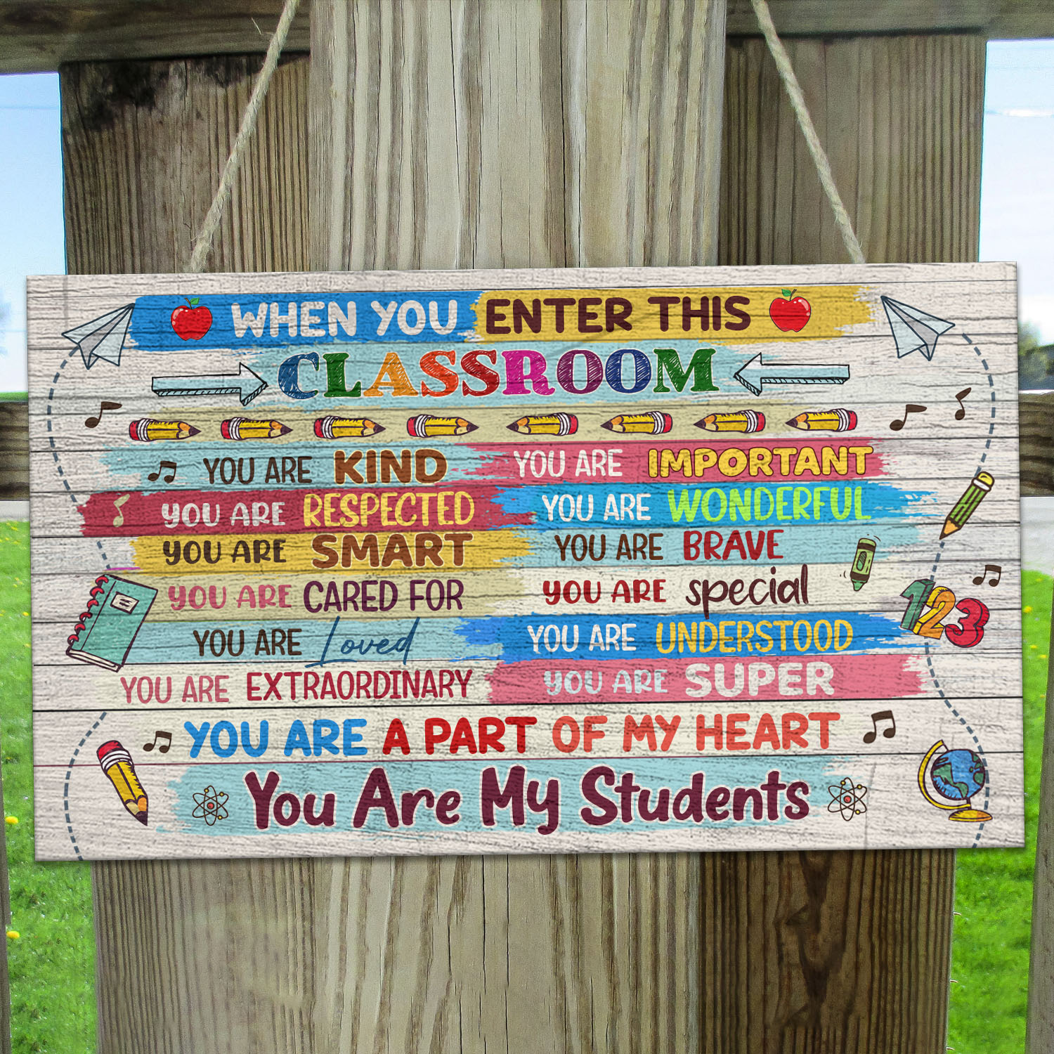 2VT. When You Enter This Classroom Sign Mockup 11