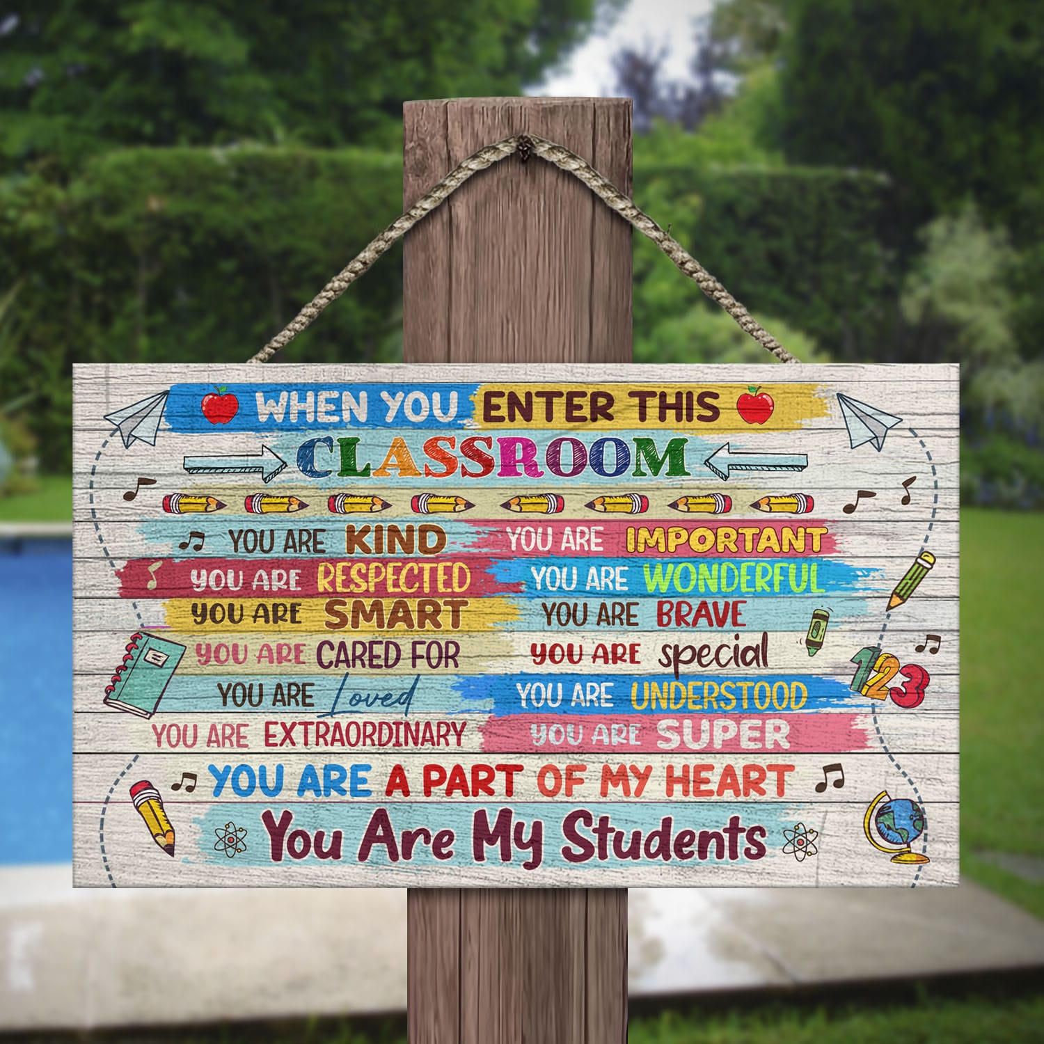 2VT. When You Enter This Classroom Sign Mockup 12