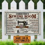 6VT. Sewing Room Thou Shalt Not metal sign mk2