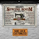 6VT. Sewing Room Thou Shalt Not metal sign mk3