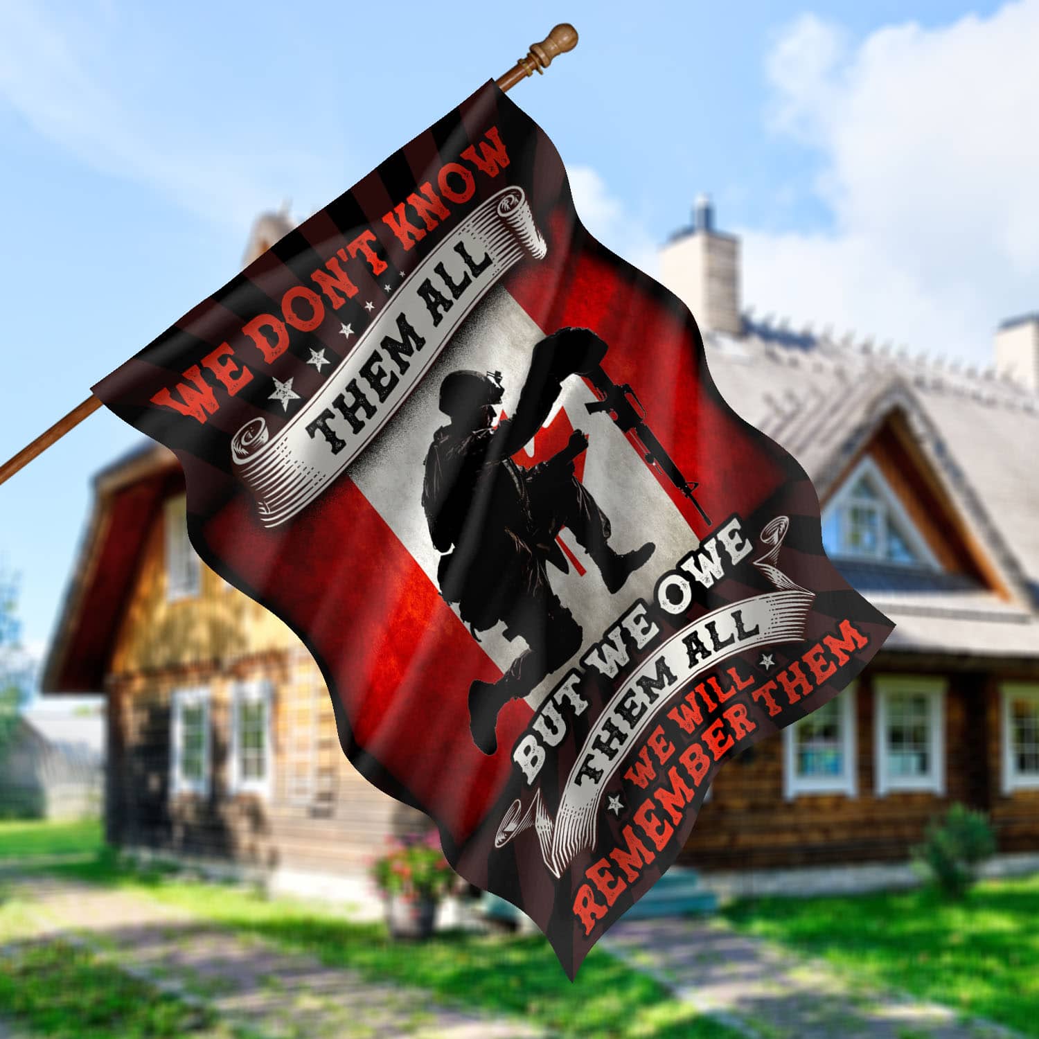 3O. Remember Them-Size 30x40 House Flag Mockup 5