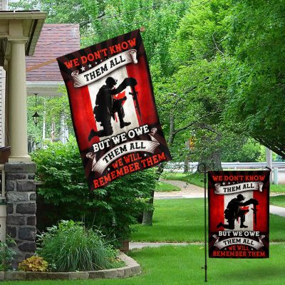 Alternative view of Canada Veteran Flag We Don't Know Them All but We Owe Them All We Will Remember Them Decorative Garden Flag - House Flag
