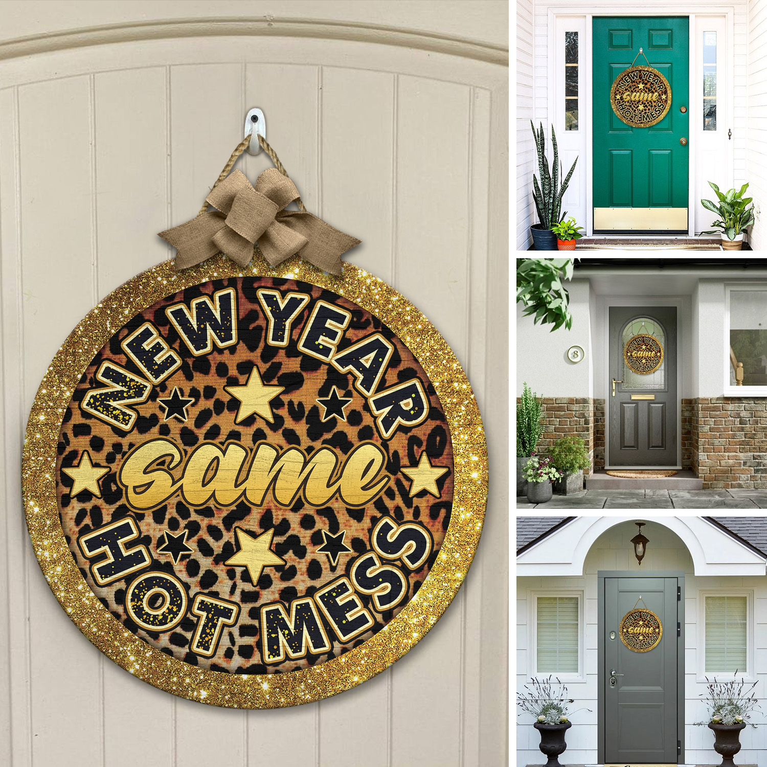 2. New Year Same Hot Mess Door Sign Mockup 12