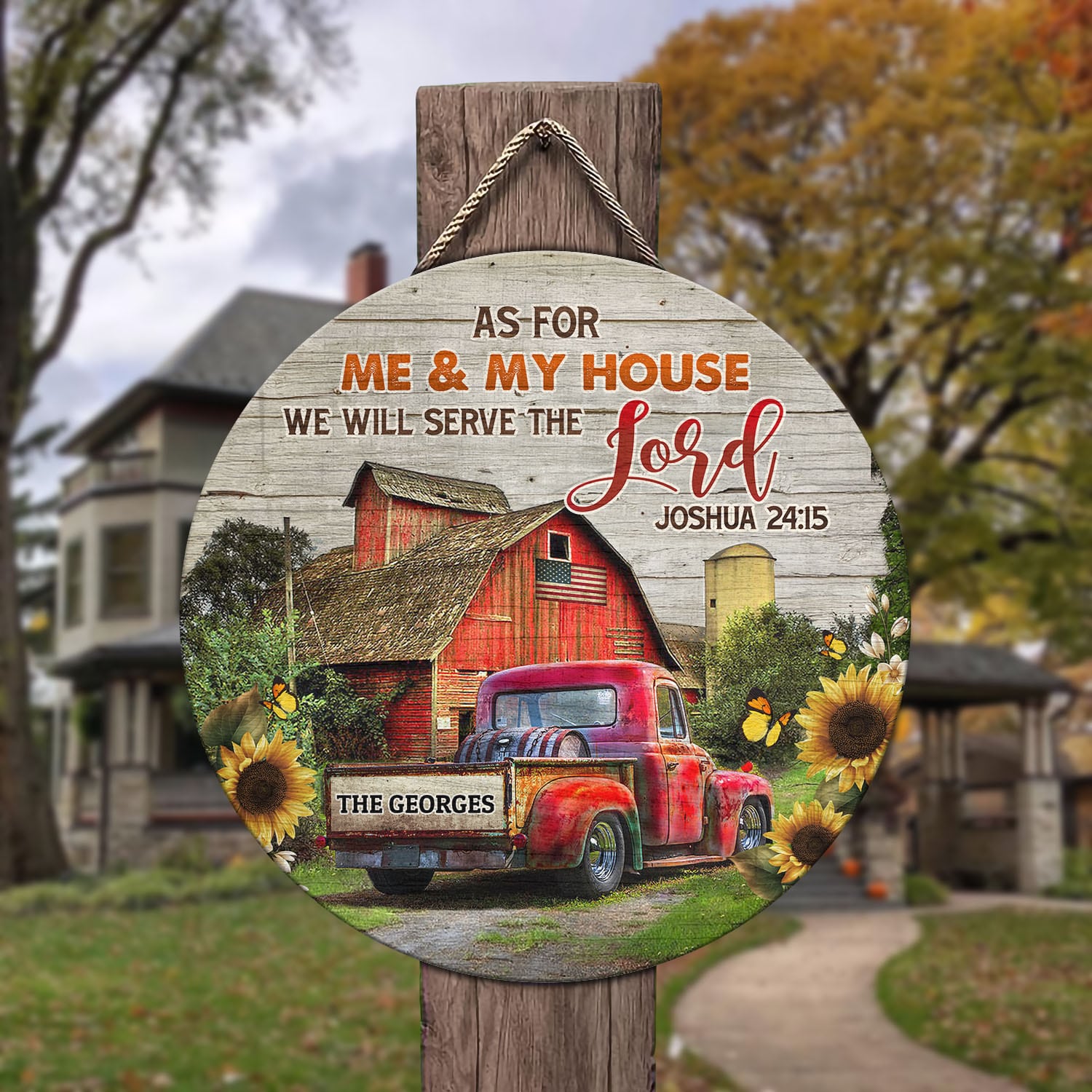 5O. Serve The Lord (Sample Design 1) Door Sign Mockup 3