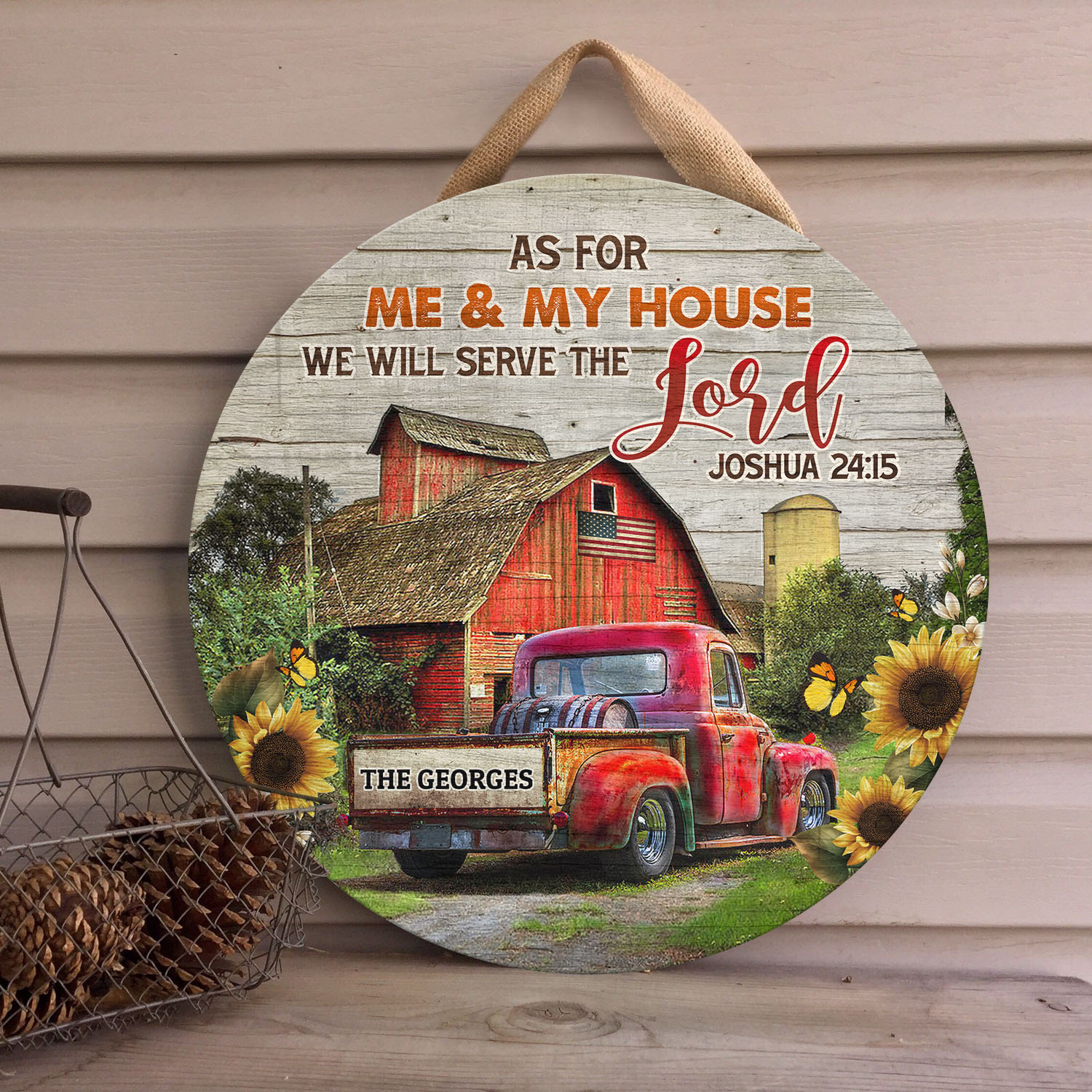 5O. Serve The Lord (Sample Design 1) Door Sign Mockup 4