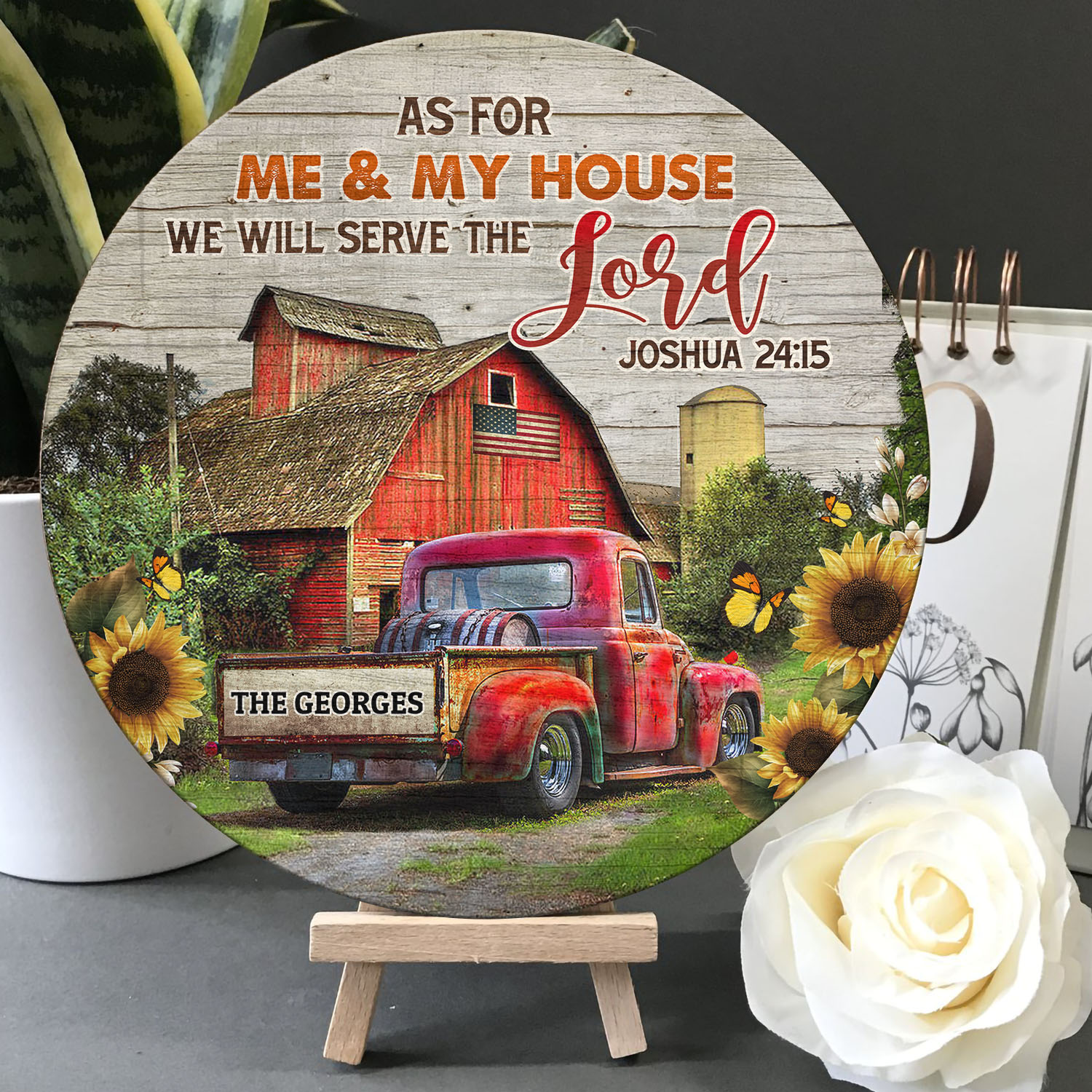 5O. Serve The Lord (Sample Design 1) Door Sign Mockup 5